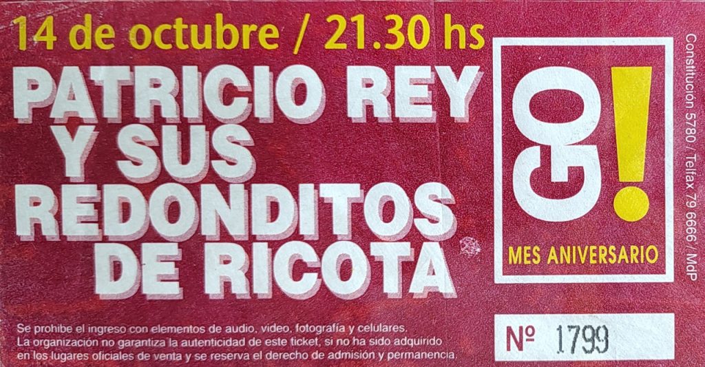 Mi primer Misa Ricotera (Mar del Plata, 1995).