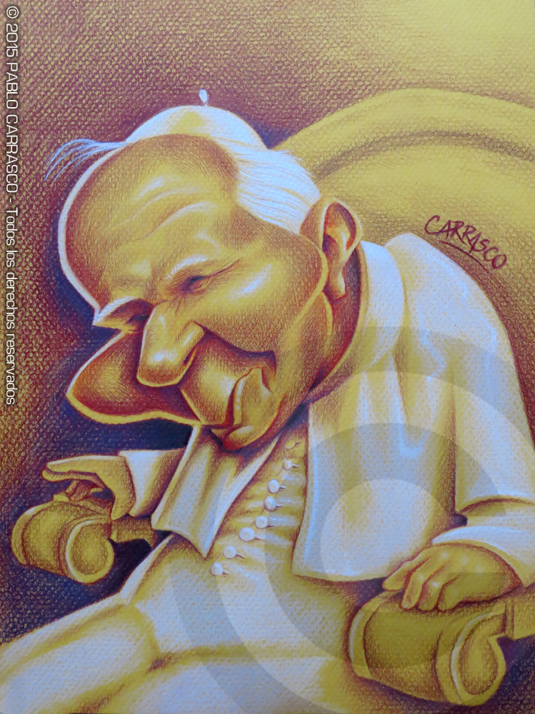 Caricatura del Papa Juan Pablo II (2014)