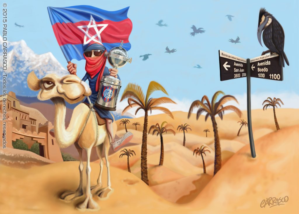Ilustración para el libro De Boedo a Marrakech (2015).