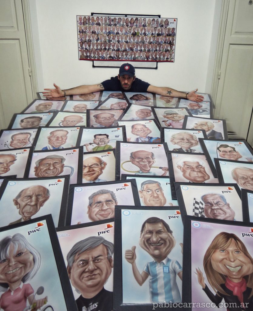 120 caricaturas para Price Waterhouse (2016).