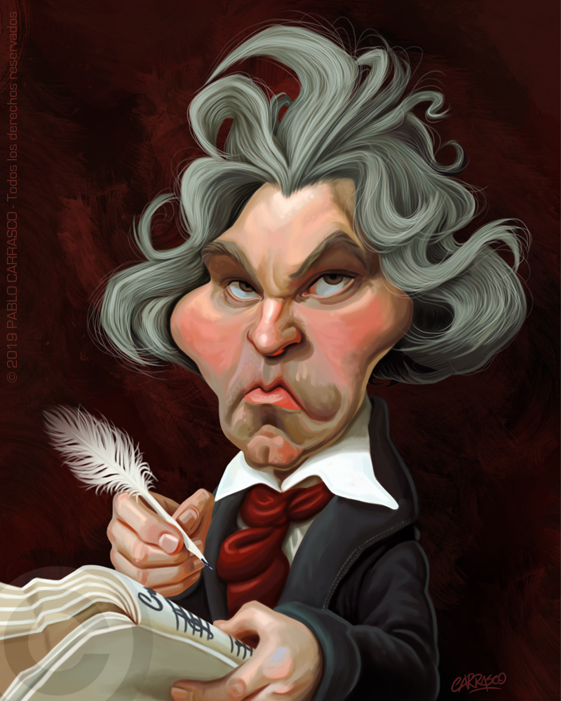 Caricatura de Ludwig van Beethoven (2019)