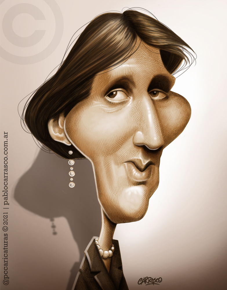 Caricatura de Virginia Woolf (2021)