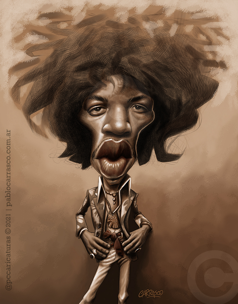 Caricatura de Jimi Hendrix (2021)