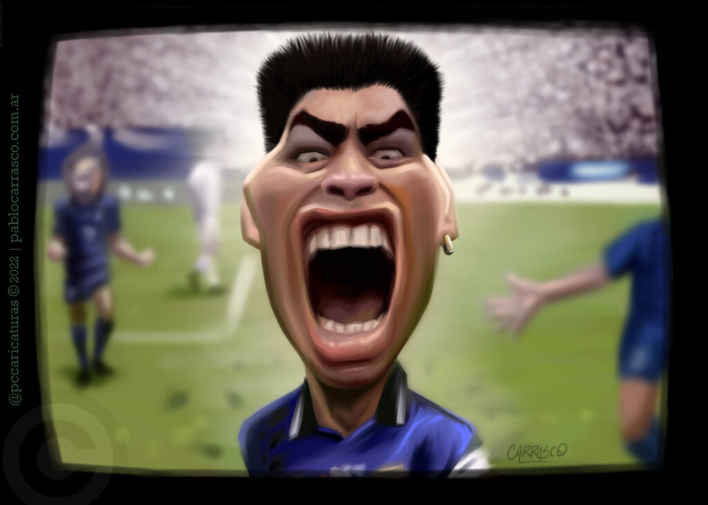 Caricatura de Diego Maradona (vs. Grecia) (2022)