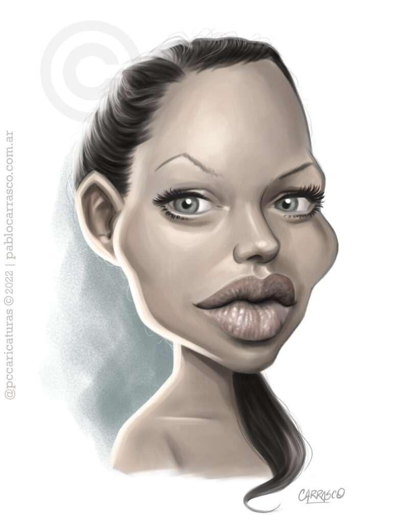 Caricatura de Angelina Jolie (2022)