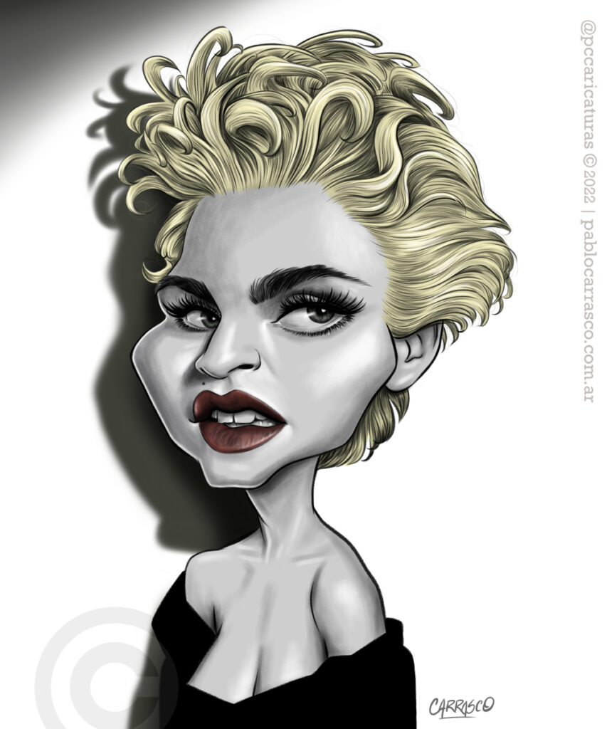 Caricatura de Madonna (2022).