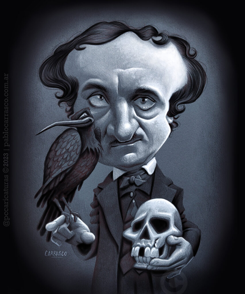 Caricatura de Edgar Allan Poe (2023).