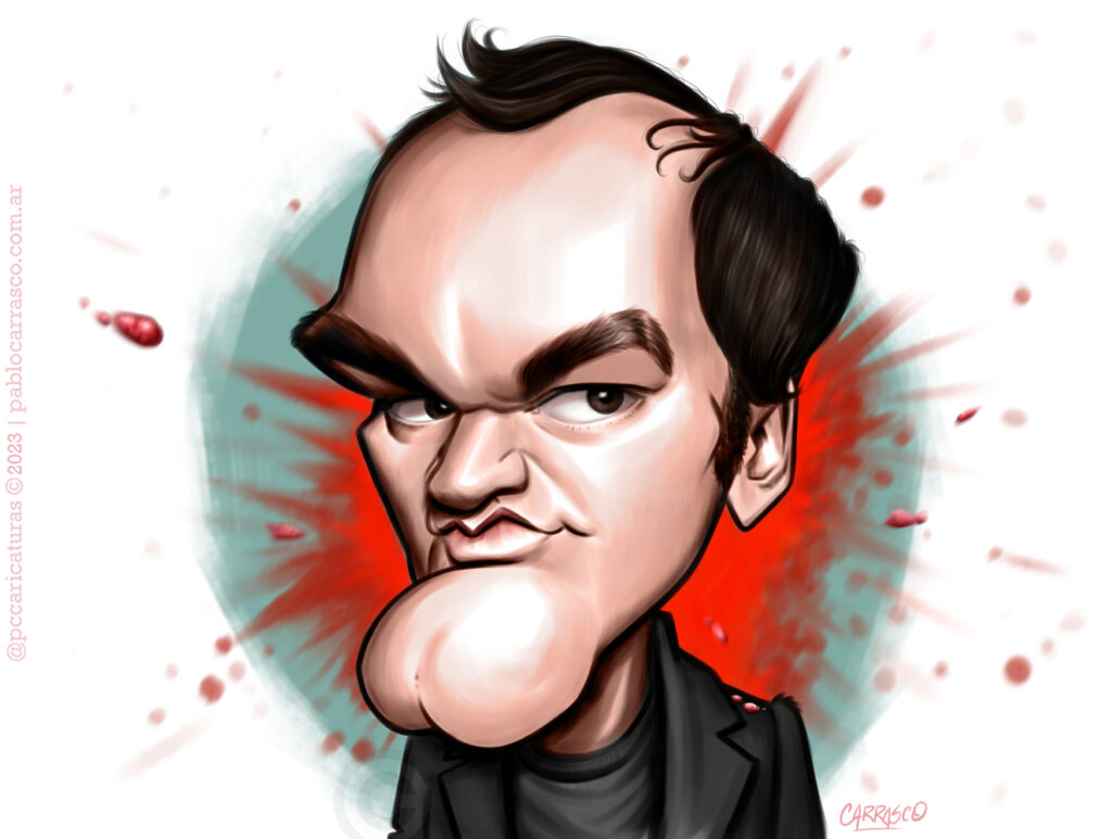 Caricatura de Quentin Tarantino (2023).