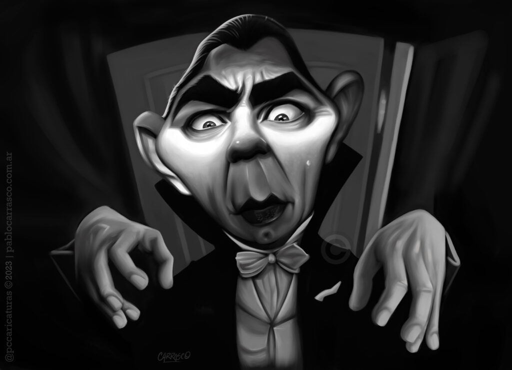 Caricatura de Drácula (Béla Lugosi) (2023).