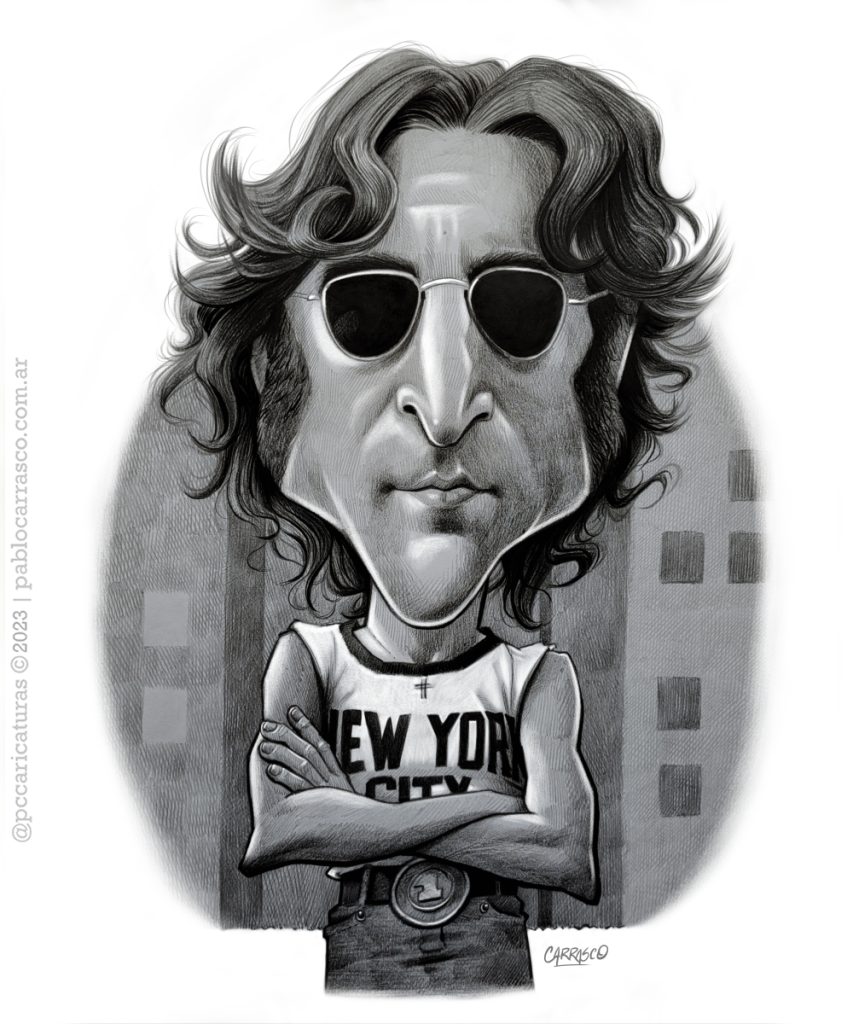 Caricatura de John Lennon (2023).