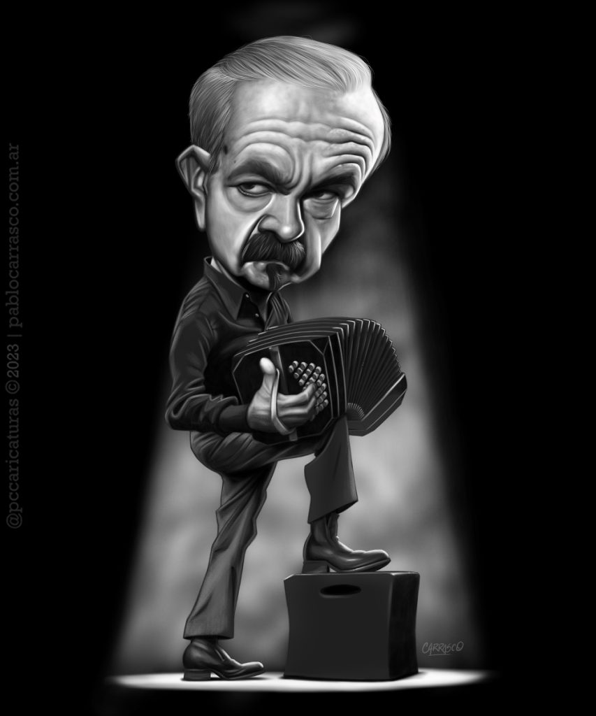 Caricatura de Astor Piazzolla (2023).