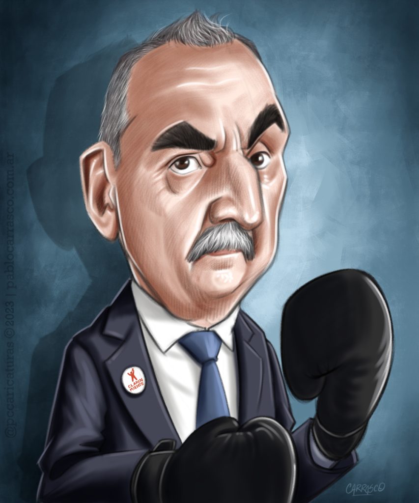 Caricatura de Guillermo Moreno (2023).