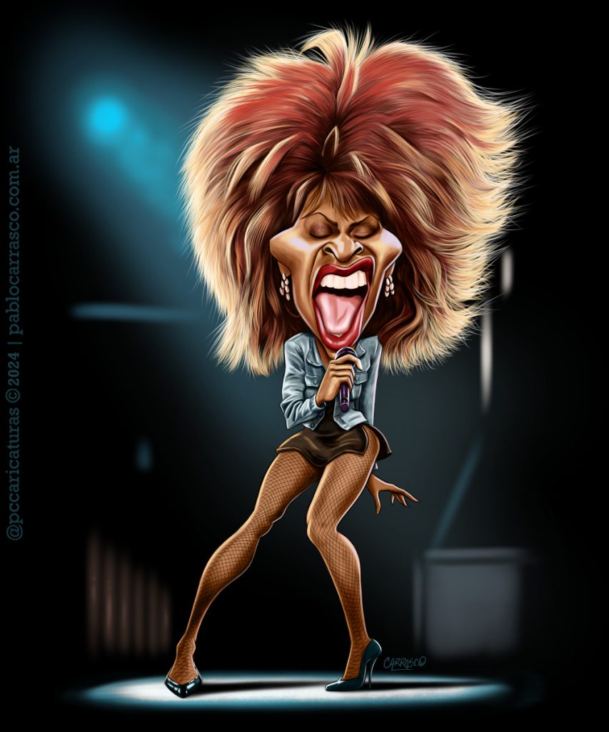 Caricatura de Tina Turner (2024).