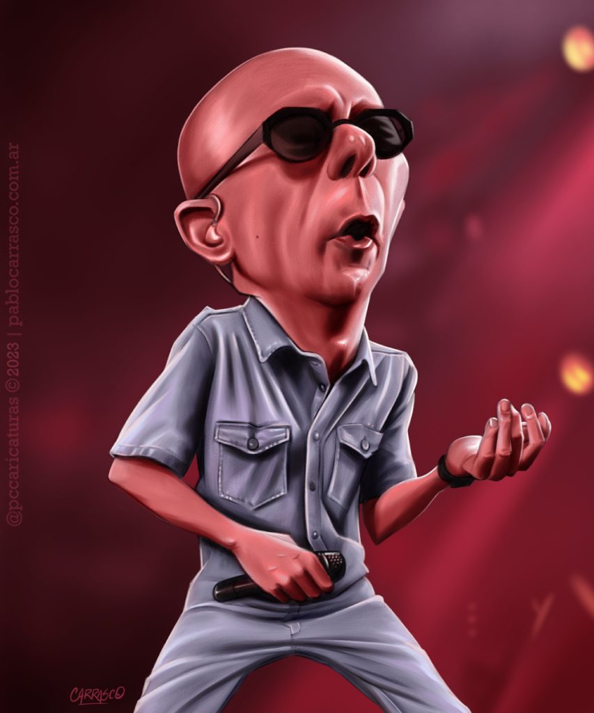 Caricatura del Indio Solari (2024).