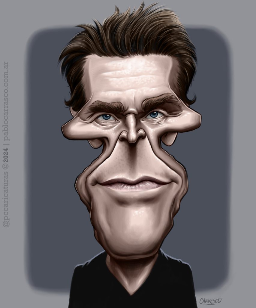 Caricatura de Willem Dafoe (2024).