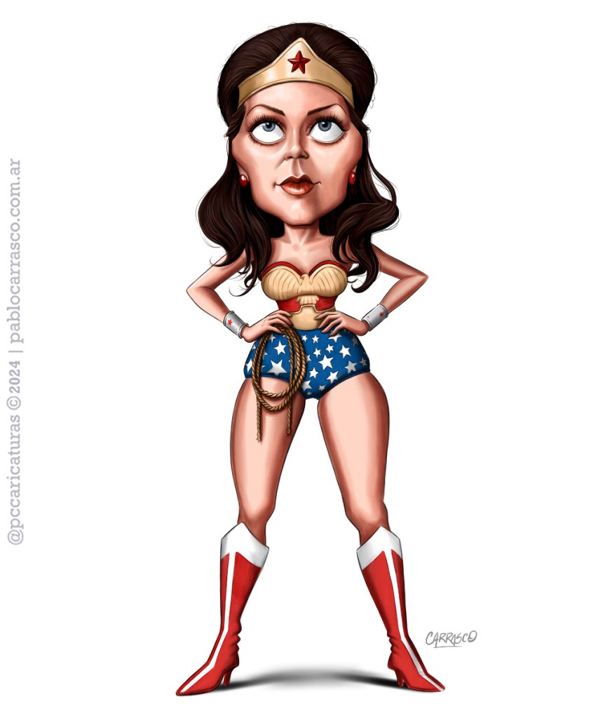Caricatura de La Mujer Maravilla (Linda Carter) (2024).