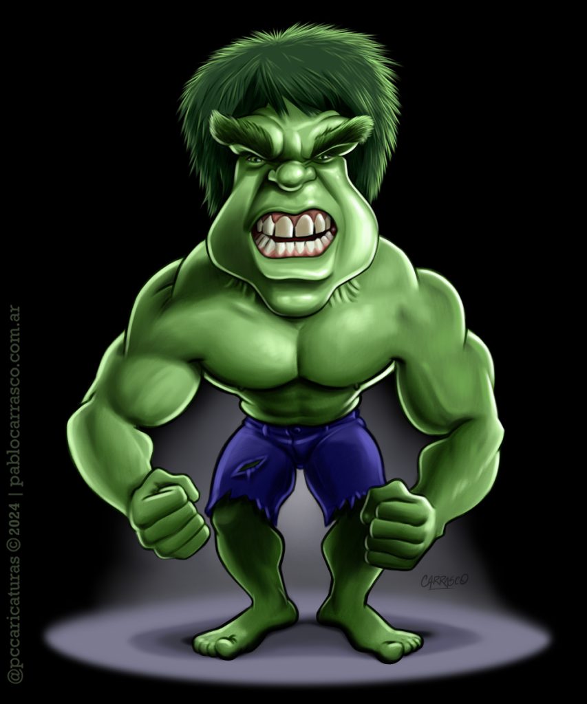 Caricatura de Hulk (Lou Ferrigno) (2024).