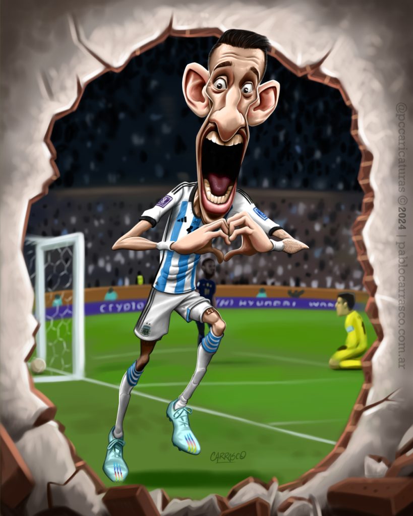 Caricatura de Angel Di María (2024).