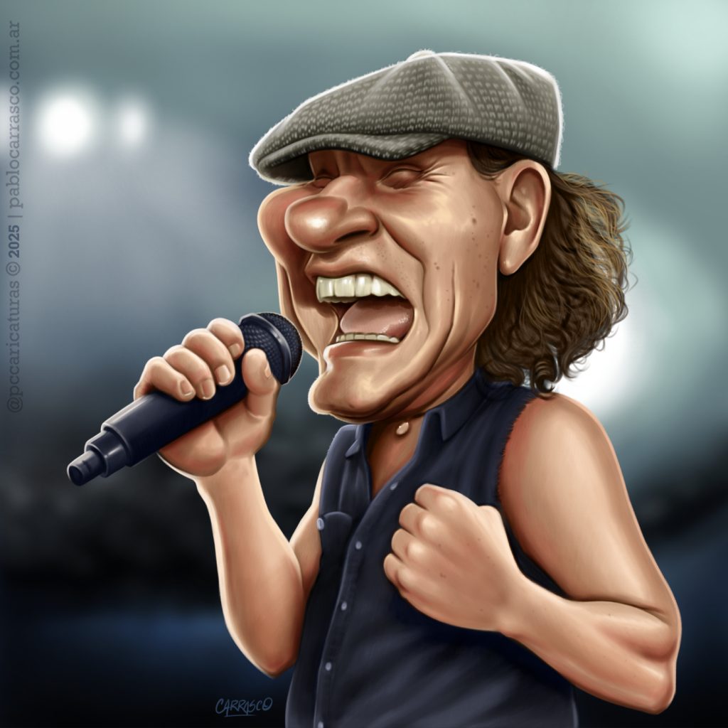 Caricatura de Brian Johnson (2025).