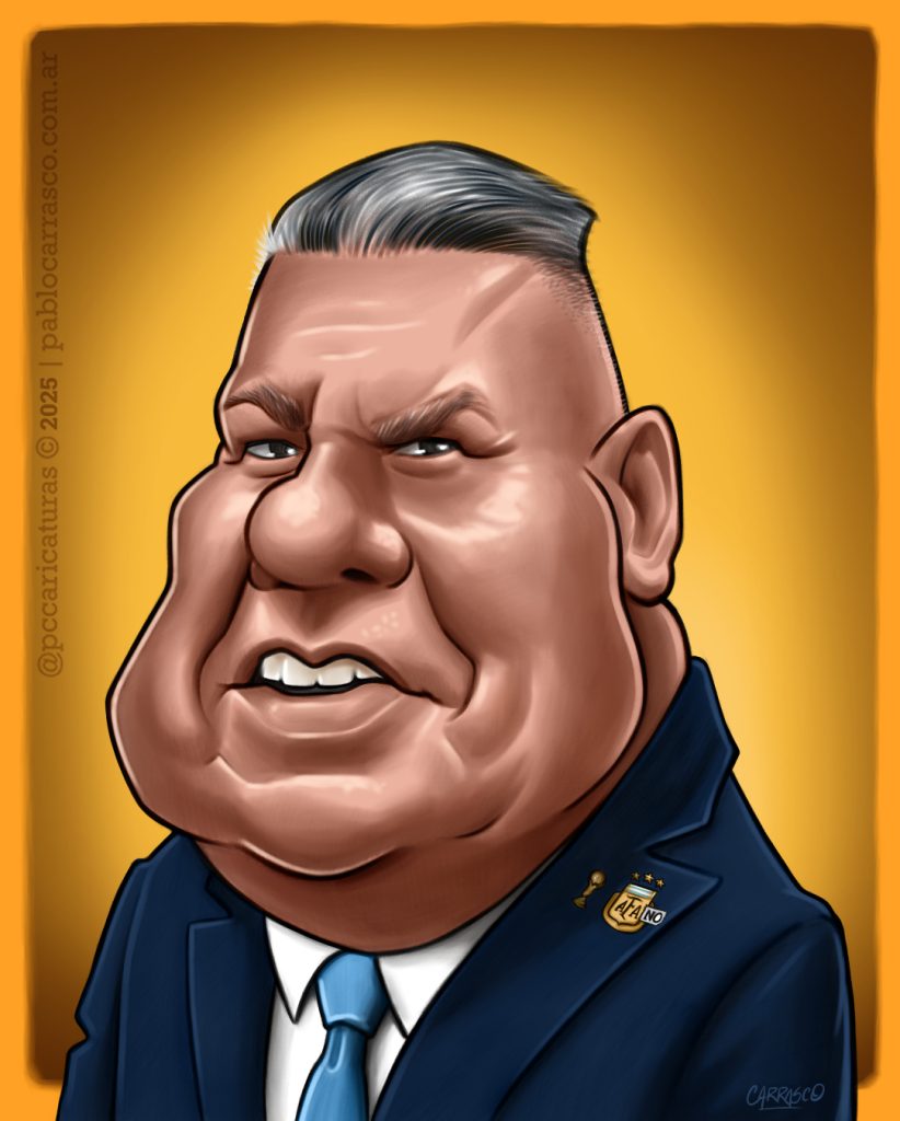 Caricatura del Chiqui Tapia (2025).