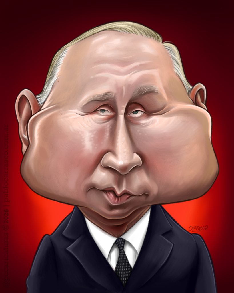 Caricatura de Vladimir Putin (2026).