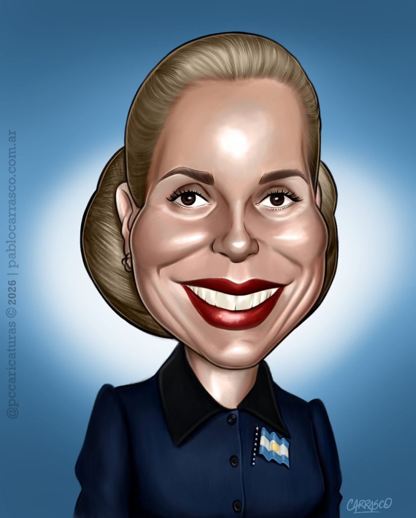 Caricatura de Evita (2026).