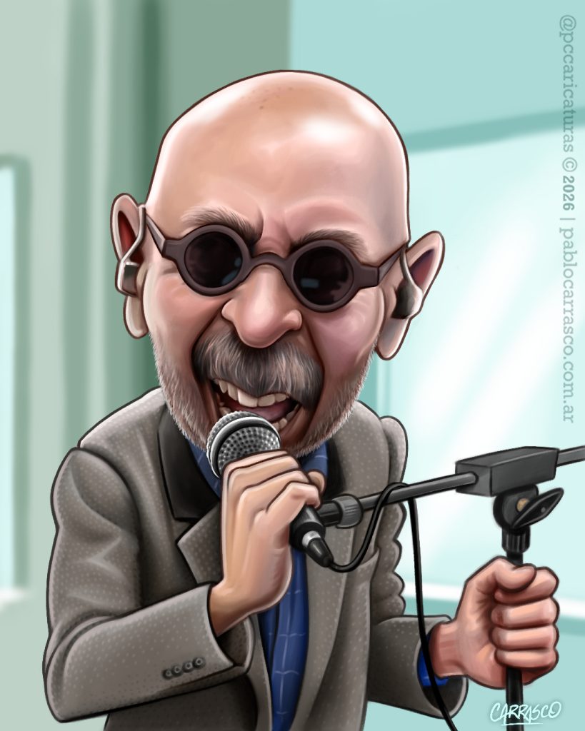 Caricatura del Indio Solari (2026).