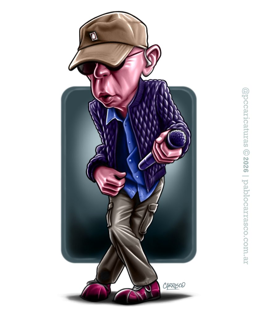 Caricatura del Indio Solari (2026).
