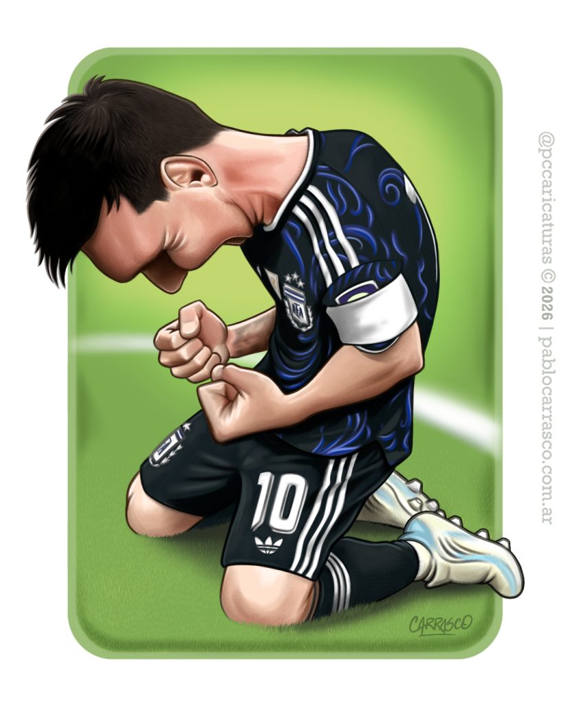 Caricatura de Leo Messi (2026).
